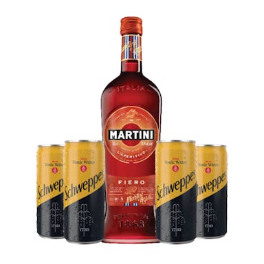 Martini Fiero 1л и Schweppes Tonic Water Лименки 4х330мл